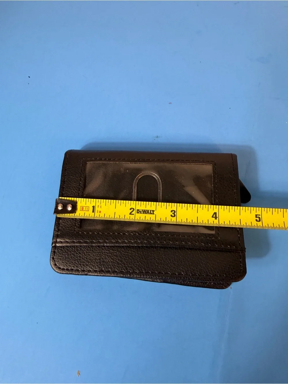 Black Leather Bi-Fold Wallet with Embossed Logo